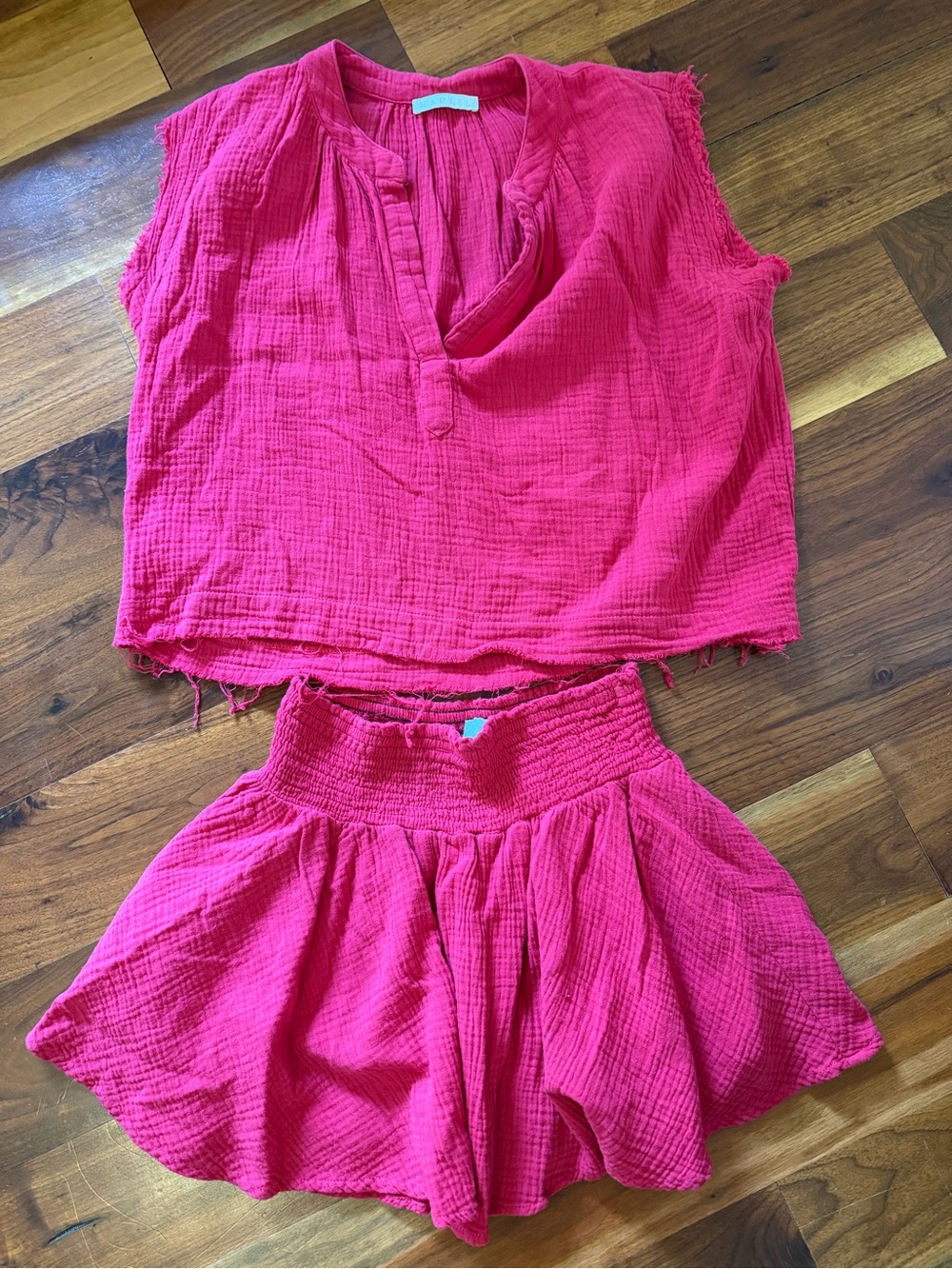 Karlie Red Textured Two-Piece Set